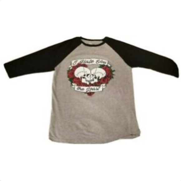 West Forty Nine Mid Sleeve Gray shirt Sz M Quote - Picture 1 of 4